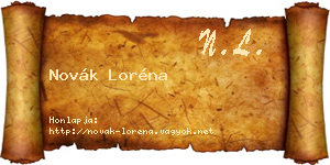 Novák Loréna névjegykártya